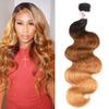 Beauty Forever #1B/4/27 Ombre Color Brazilian Body Wave Bundle 16 Inch10A Grade Ombre Blonde Remy Human Hair Wavy Weaves Hair Extentions Piano Color view 1