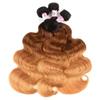 Beauty Forever #1B/4/27 Ombre Color Brazilian Body Wave Bundle 16 Inch10A Grade Ombre Blonde Remy Human Hair Wavy Weaves Hair Extentions Piano Color view 2