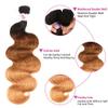 Beauty Forever #1B/4/27 Ombre Color Brazilian Body Wave Bundle 16 Inch10A Grade Ombre Blonde Remy Human Hair Wavy Weaves Hair Extentions Piano Color view 3