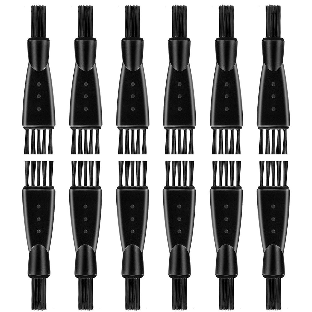 AKOAK 10 Pcs Mens Electric Shaver Cleaning Brush, Black Double Sided Razor Trimmer Shaver Cleaning Brush Set, for Cleaning Razors Razors Clippers Trimmers