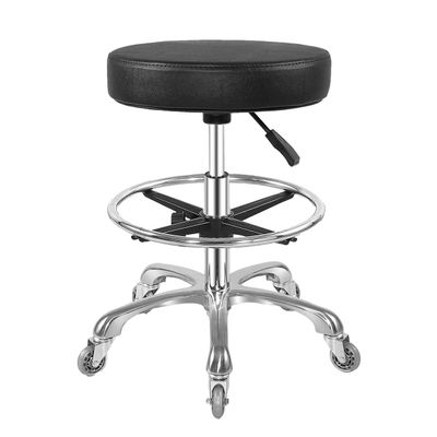 Ainilaily Rolling Stool with Wheels Heavy Duty Hydraulic for Shop Kitchen Work Lash Tattoo Lab Medical Guitar,Tattoo Artist Chair Lash Stool (Black,with Foot Rest)