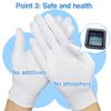 24pcs White Cotton Gloves, Cotton Gloves Eczema for Dry Hands White Gloves Women and for Men Washed Glove Liners for Spa Lotion Coin Jewelry Silver Inspection(XL) view 4