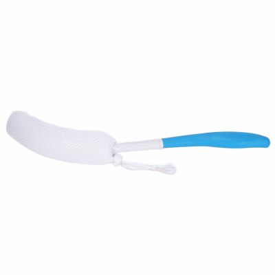 Back Scrubber, Long Curved Handle Soft Sponge Body Cleaning Exfoliating Brush Lotion Applicator for Shower
