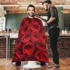 Visesunny Barber Cape - Red Rose Close Texture Polyester Hair Cutting Salon Apron Anti-Static Haircut Water-Resistant Shaving Cloth Beard Shaving Bib view 2