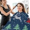 visesunny Christmas Pattern Barber Cape Hair Salon Haircut Gown Hair Cutting Apron with Adjustable Closure Beard Shaving Bib view 4