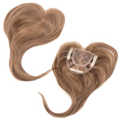 ADD-ON CROWN Human Hair/HF Synthetic Blend Topper by Envy, 5PC Bundle: Topper, 4oz Mara Ray Luxury Shampoo & Conditioner, Wide Tooth Comb, and 19 Page Belle of Hope Guide (Medium Grey)