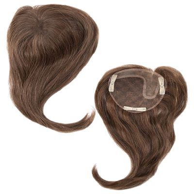 ADD-ON LEFT Human Hair/HF Synthetic Blend Topper by Envy, 5PC Bundle: Topper, 4oz Mara Ray Luxury Shampoo & Conditioner, Wide Tooth Comb, and 19 Page Belle of Hope Guide (Medium Grey)