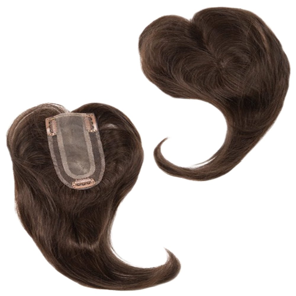 ADD-ON PART Human Hair/HF Synthetic Blend Topper by Envy, 5PC Bundle: Topper, 4oz Mara Ray Luxury Shampoo & Conditioner, Wide Tooth Comb, and 19 Page Belle of Hope Guide (Frosted)