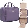 NISHEL Travel Toiletry Bag for Women, Makeup Essentials Organizer, Hanging Case for Accessories, Cosmetics, Large Size, Purple view 1