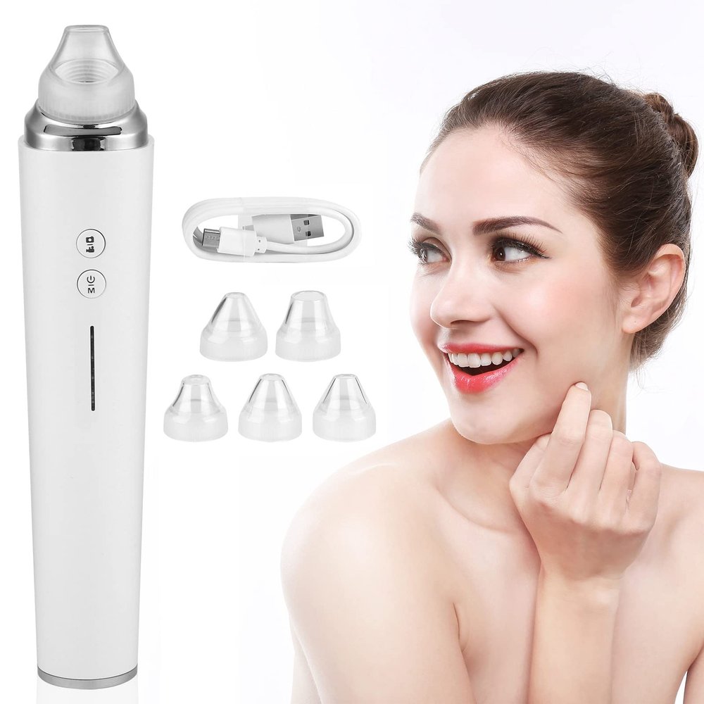 Blackhead Remover Pore Vacuum, 2021 Newest Electric Facial Pore Cleaner, USB Rechargeable Acne Comedone Extractor Tool Whitehead Removal Kit with 5 Suction Probes for Oil Dry Mixed Skin Women Men