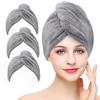 BEoffer Microfiber Hair Towel, 3 Packs Hair Towels for Women, Men,Kids, Quick Dry Hair Wrap Towels for Curly,Long, Curly Hair Anti Frizz (Gray) view 1