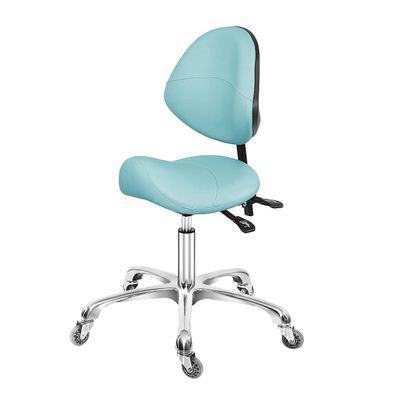 Antlu Saddle Stool Dental Hygienist Chair with Back Support, Rolling Esthetician Saddle Stool for Lash Salon Tattoo Shop Spa Dentist Clinic (with Backrest, Cyan)