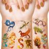 288 Pieces 18 Sheets Dragon Temporary Tattoos Stickers, Dragon Birthday Party Favor Supplies Waterproof Tattoos for Kids Adults Good Party Decor Classroom Prizes Rewards view 1
