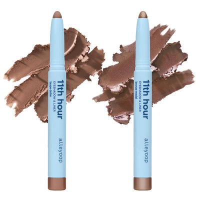 ALLEYOOP 11th Hour Cream Eyeshadow Sticks Bundle - Taupe Dollar (Matte) & Bronze Medal (Shimmer) - Waterproof, Smudge-Proof, Crease-Proof Eyeshadow for Over 11 Hours