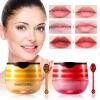 2 PCS Honey Lip Balm Pot, Strawberry & Honey Lip Mask, Reduces Lines, Hydrate & Moisturizing Skin Care, Prevention Dry Cracked Lips Repair Treatment view 1
