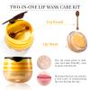 2 PCS Honey Lip Balm Pot, Strawberry & Honey Lip Mask, Reduces Lines, Hydrate & Moisturizing Skin Care, Prevention Dry Cracked Lips Repair Treatment view 3