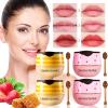 4 PCS Honey Lip Balm Pot, Strawberry & Honey Lip Mask, Reduces Lines, Hydrate & Moisturizing Skin Care, Prevention Dry Cracked Lips Repair Treatment view 1