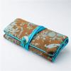 Only My Live Home Jade Buckle Silk Brocade Cloth Jewelry Roll Organizer for Women Travel Portable BagFoldable Jewellery Storage Pouches with Rope (brown) view 2