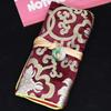 Only My Live Home Jade Buckle Silk Brocade Cloth Jewelry Roll Organizer for Women Travel Portable BagFoldable Jewellery Storage Pouches with Rope (beige) view 3