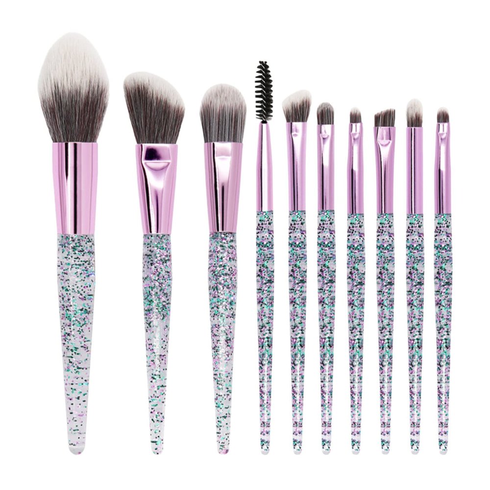 10 Pcs Makeup Brushes, Professional Soft Dense Synthesis Fiber Synthesis Cruelty Free Makeup Tools Set