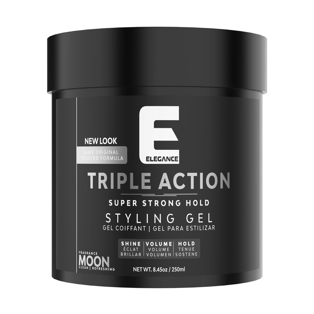 E Elegance Moon Fragrance Triple Action Hair Gel for Men And Women - Super Strong Hold, Extreme Volume, And Long Lasting Shine - Flake Free And Refreshing Fragrance - All Hair Types, 8.45 oz