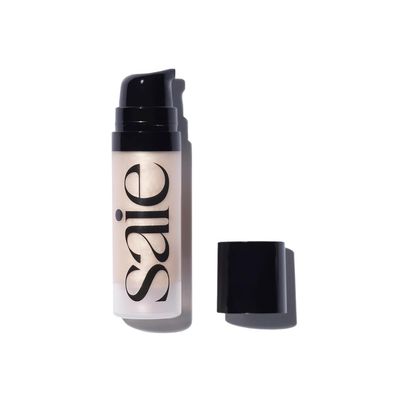 Saie Mini Glowy Super Gel - Hydrating Makeup Primer and Illuminating Glow Serum Enriched with Vitamin C and Squalane Oil - All-Over Liquid Highlighter Makeup for Instant Glass Skin - Starglow (0.5 oz)