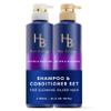 Hair Biology Biotin-Infused Purple Shampoo and Conditioner Set for Grey Hair, Anti-Brassiness, Moisturizing, Color-Safe, Silver & Glowing, Corrects Yellow Tones, 12.8 Fl Oz Each, 2 Pack view 1