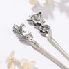 1 Piece Vintage Hair Sticks Hairpin, S925 Sterling Silver Chinese Hair Chopsticks, Mountain Sea Series Neutral Hair Sticks, Goth Hair Bun Eternal Promise Jewelry for Bride Girl Women, Distressed Mo view 3