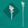 1 Piece Vintage Hair Sticks 12 Months Hairpin, S925 Sterling Silver Hair Chopsticks, Ornate Gilded Embellishment Flower Hair Sticks, Chinese Hair Bun Eternal Jewelry for Bride Women Girl, February A view 1
