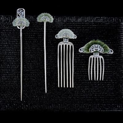 1 Piece Vintage Hair Sticks Butterfly Hairpin, S925 Sterling Silver Hair Forks Hair Comb, Ornate Jade Hair Sticks, Decorative Distressed Hair Bun Eternal Jewelry for Bride Women Girl, Hair Sticks 5