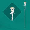1 Piece Vintage Hair Sticks 12 Months Hairpin, S925 Sterling Silver Hair Chopsticks, Ornate Gilded Embellishment Flower Hair Sticks, Chinese Hair Bun Eternal Jewelry for Bride Women Girl, May Pomegr view 1