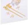 1 Piece Vintage Hair Sticks Hairpin, S925 Sterling Silver Chinese Hair Chopsticks, Mountain Sea Series Neutral Hair Sticks, Goth Hair Bun Eternal Promise Jewelry for Bride Girl Women, Gold Plated M view 4