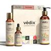 Vedix 3-Step Ayurvedic Hair Smoothing & Hydration Regimen for Dry Scalp - Dry & Wavy Hair Care Set Onion & Licorice Oil, Sulfate-Free Shampoo & Lightweight Serum for Hair view 1