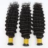 Deep Curly I Tip Human Hair Extension Brazilian Remy Hair Microlink Pre Bonded Keratin Curly Stick I Tip Hair Micro Beads Black Brown Color 100g 100Strands (24inch 100strands, #4(Dark Brown)) view 3