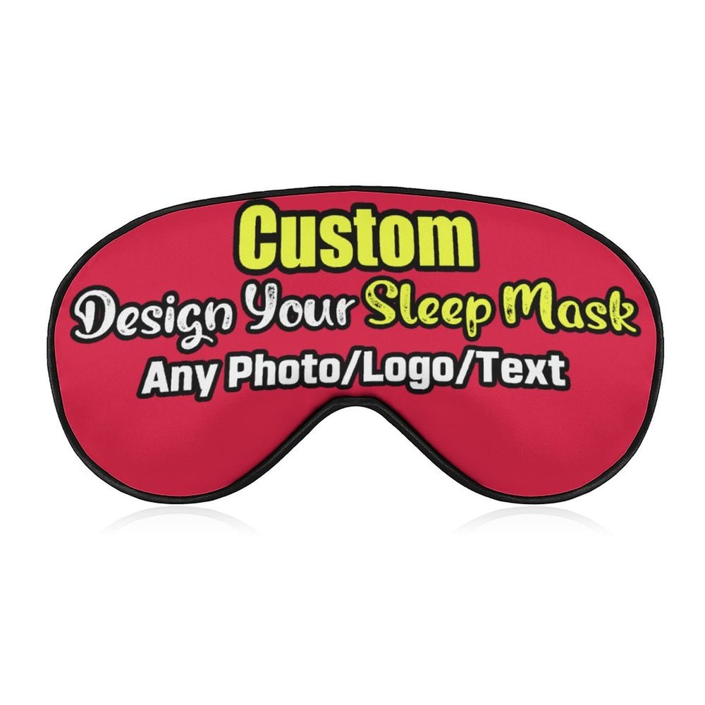 Custom Eye Mask Add Your Design - Cusomizable Sleep Mask Photo Text Logo Sleeping Mask Personalized Gift, Sleep Cover for Couples Lovers Family Crimson Style07