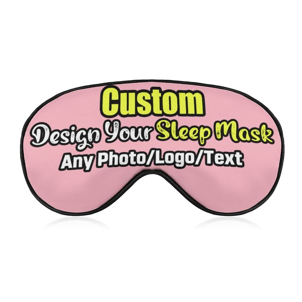 Custom Sleep Mask Add Funny Design, Personlized Photo Sleeping Mask Customizable Gifts, Custom Text Eye Mask Adjustable and Soft LightPink Style20