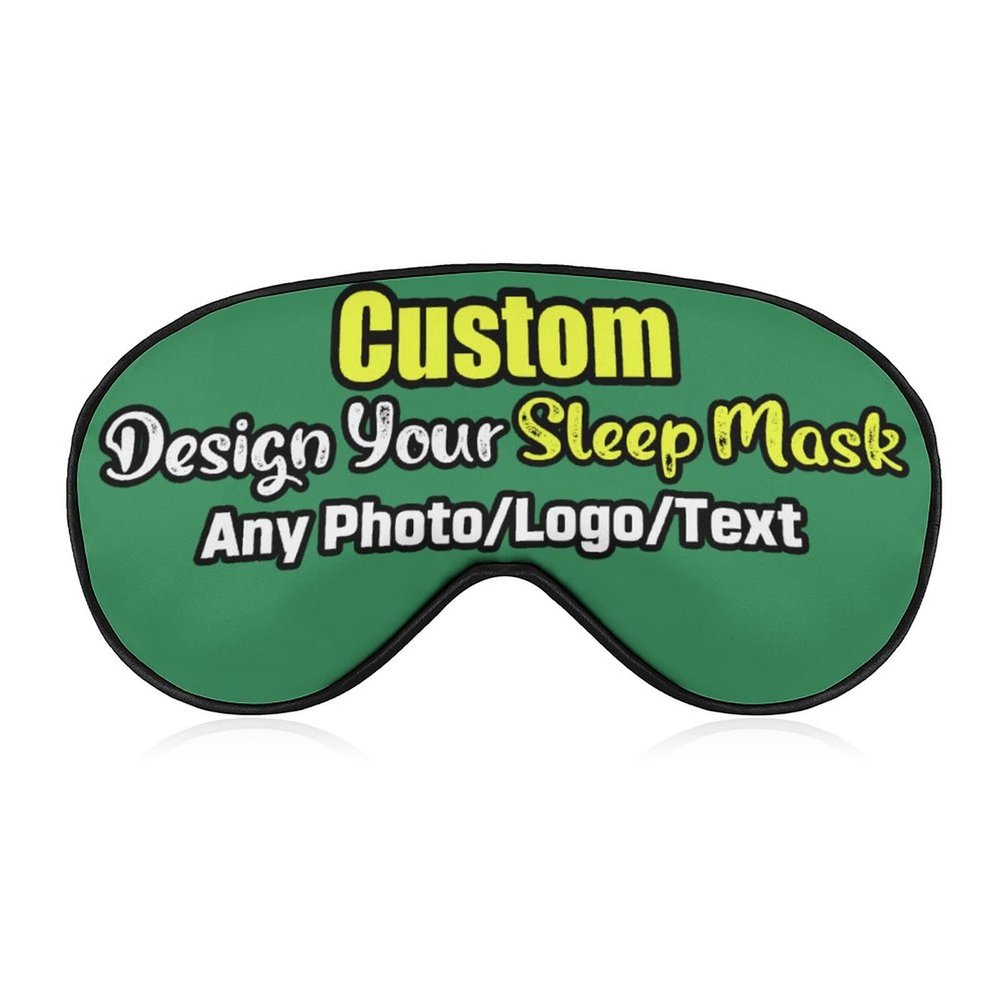 Custom Sleep Mask Add Funny Design, Personlized Photo Sleeping Mask Customizable Gifts, Custom Text Eye Mask Adjustable and Soft Seagreen Style32