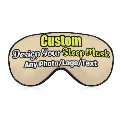 Custom Travel Sleep Mask Design Your Own Customized Eye Mask with Photo Text Logo Blackout Eye Polyester for Lunch Break, Hotel, Aircraft Wheat Style38