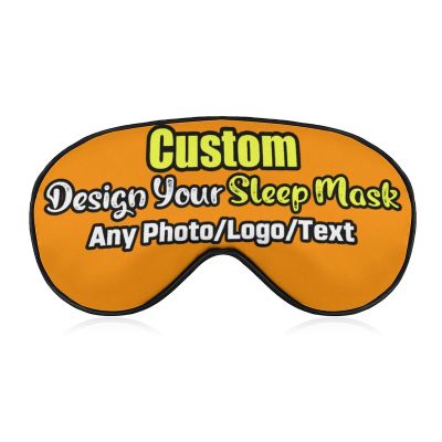 Custom Eye Mask Add Your Design - Cusomizable Sleep Mask Photo Text Logo Sleeping Mask Personalized Gift, Sleep Cover for Couples Lovers Family DarkOrange Style11