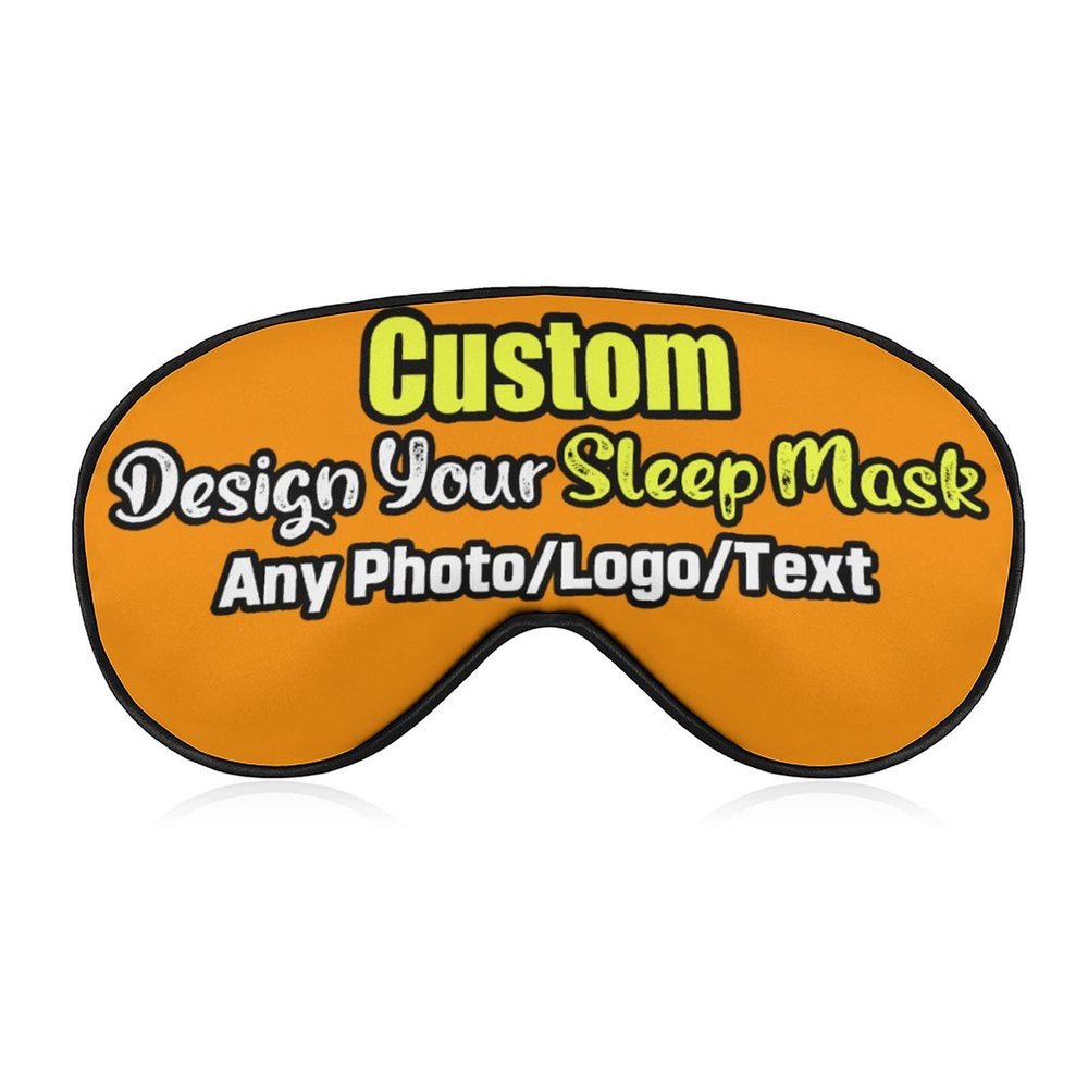 Custom Eye Mask Add Your Design - Cusomizable Sleep Mask Photo Text Logo Sleeping Mask Personalized Gift, Sleep Cover for Couples Lovers Family DarkOrange Style11