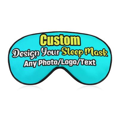 Custom Sleep Mask Add Funny Design, Personlized Photo Sleeping Mask Customizable Gifts, Custom Text Eye Mask Adjustable and Soft Cyan Style08