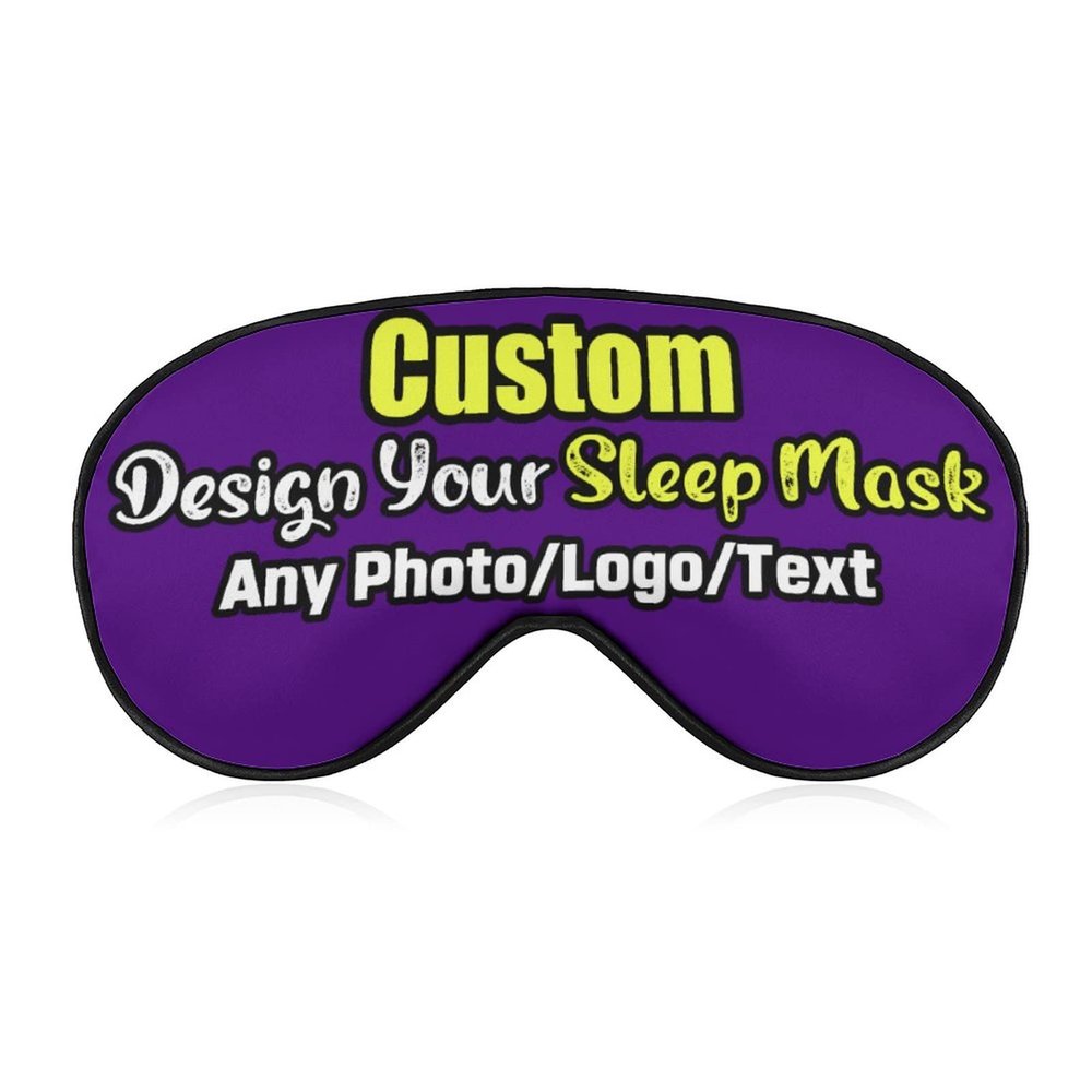 Custom Sleep Mask Add Funny Design, Personlized Photo Sleeping Mask Customizable Gifts, Custom Text Eye Mask Adjustable and Soft Gray Style16