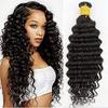 Deep Curly I Tip Human Hair Extension Brazilian Remy Hair Microlink Pre Bonded Keratin Curly Stick I Tip Hair Micro Beads Black Brown Color 100g 100Strands (14inch 100strands, #1(Jet Black)) view 1