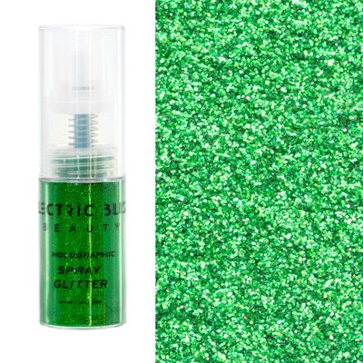 Green Holographic Glitter - 30g Loose Spray for Face, Hair, Eye and Body - Rave and Festival Accessories, Cosmetic Makeup for Women