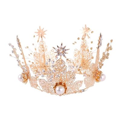 HHWKSJ Vintage Rhinestone Crystal Crown - Tiaras and Crown for Women - Rhinestone Crown for Christmas/Wedding/Prom/Pageant/Costume Birthday Party/Photography