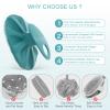 Silicone Body Scrubber 2 Pack, BEAUTAIL Shower Bath Wash Brush, Gentle Exfoliating Scrub Cleansing Loofah for Women Men Baby Sensitive Skin, Easy to Clean, Lather Nicely, More Hygienic, Black+Cyan view 3