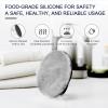 Silicone Body Scrubber 2 Pack, BEAUTAIL Shower Bath Wash Brush, Gentle Exfoliating Scrub Cleansing Loofah for Women Men Baby Sensitive Skin, Easy to Clean, Lather Nicely, More Hygienic, Black+Cyan view 4