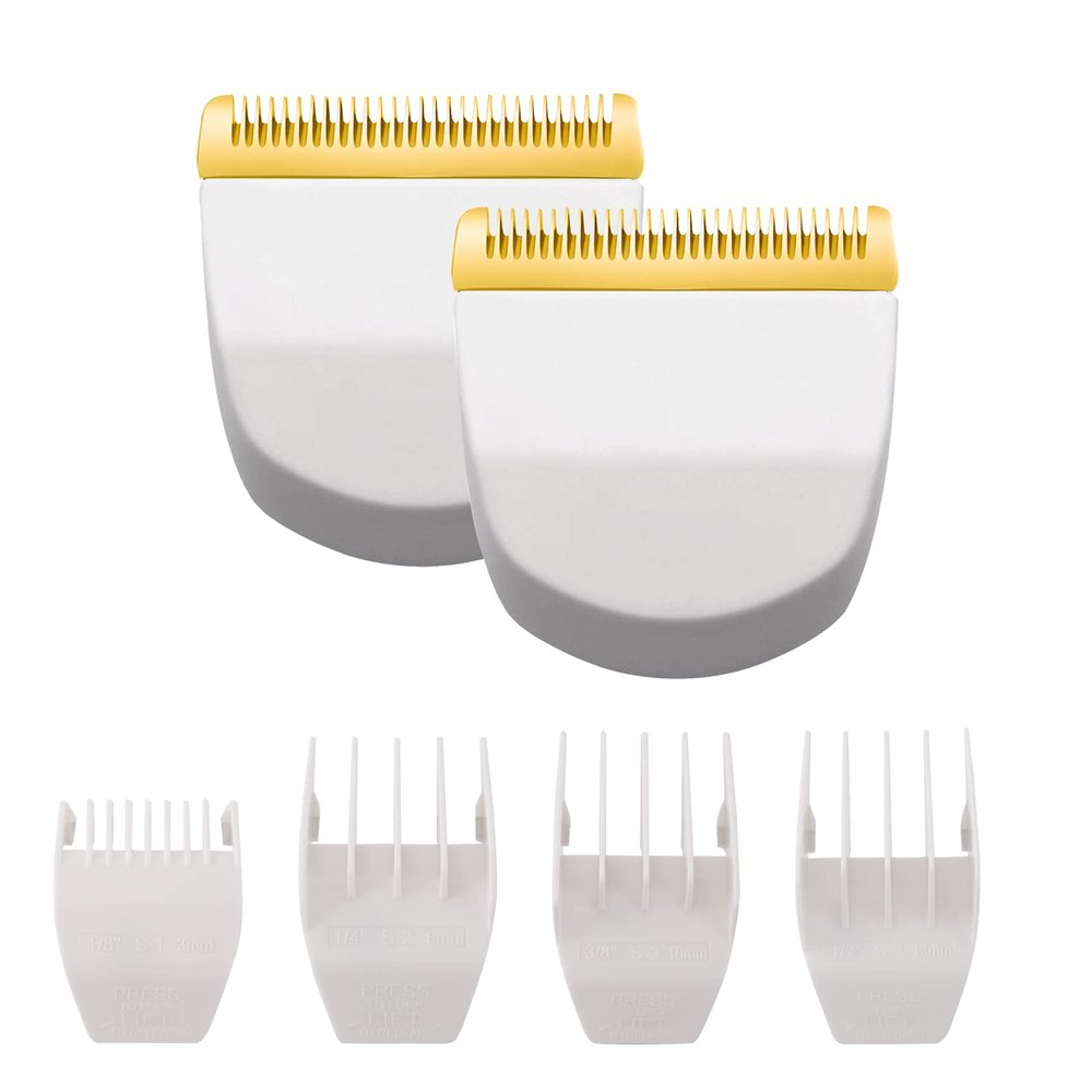 Audoc 2 Pack Gold Professional Peanut Clipper/Trimmer Snap On Replacement Blades #2068-300 Fits Compatible with Professional Peanut Hair Clipper