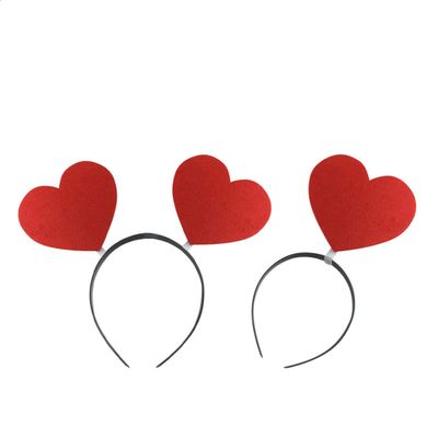 Beaupretty Valentine Headbands for Women Heart Hair Band Set Red Sequin Hair Wraps for Girls Perfect Party Accessory