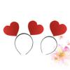 Beaupretty Valentine Headbands for Women Heart Hair Band Set Red Sequin Hair Wraps for Girls Perfect Party Accessory view 3